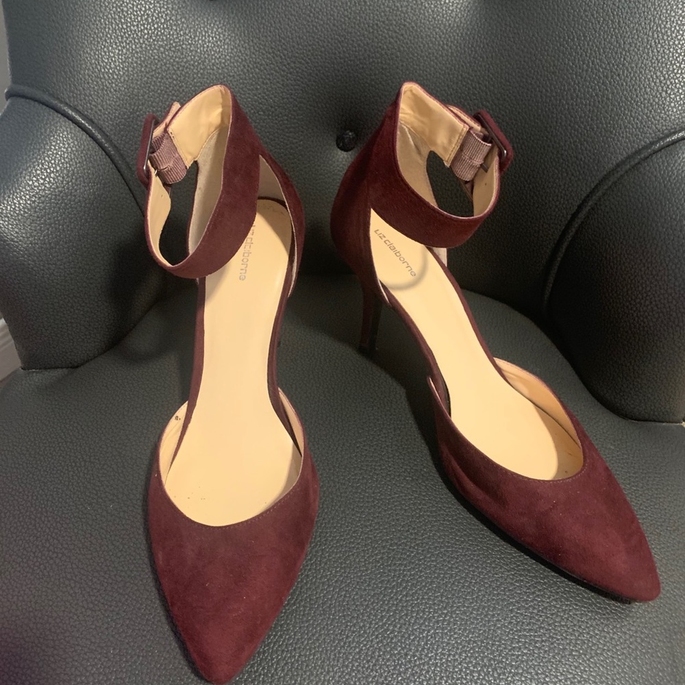 Burgundy / Heels / With Ankle Strap